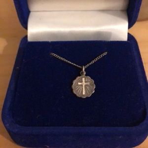 Vintage Sterling Silver Cross Necklace